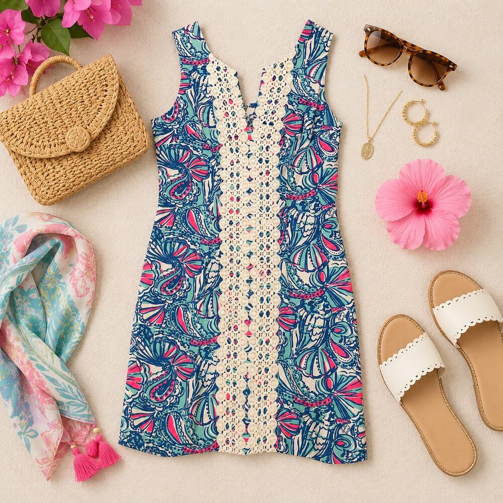 Lilly Pulitzer My Fans Paisley Zip Sheath Dress